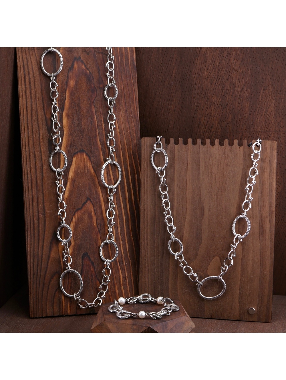 Michael Dawkins Starry Night Sterling Silver 3-Pc Set 36" 24" & 7.5" Bracelet